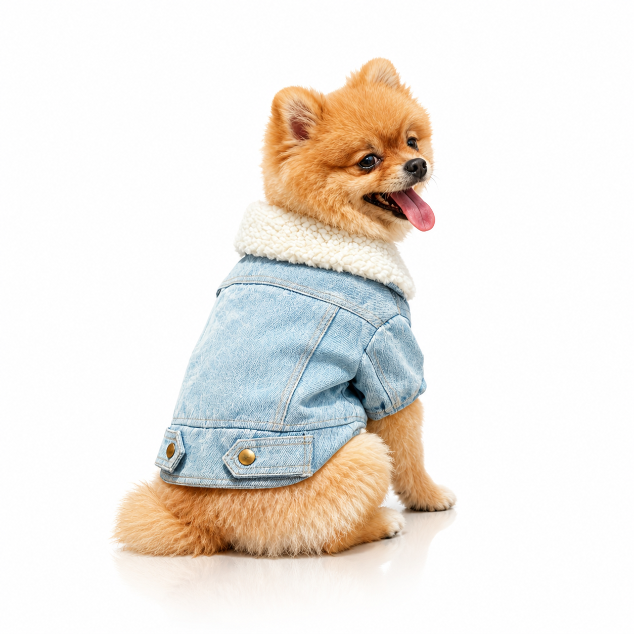 Cozy Fleece-Lined Denim Pet Jacket