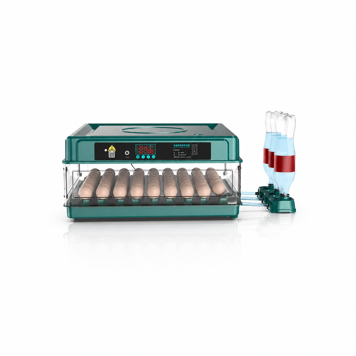 Emerald Green 130 Egg Automatic Incubator with Backup Battery Power Connection 12V